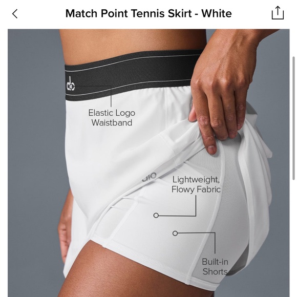 ALO Yoga Match Point Tennis Skirt - Picture 3 of 5